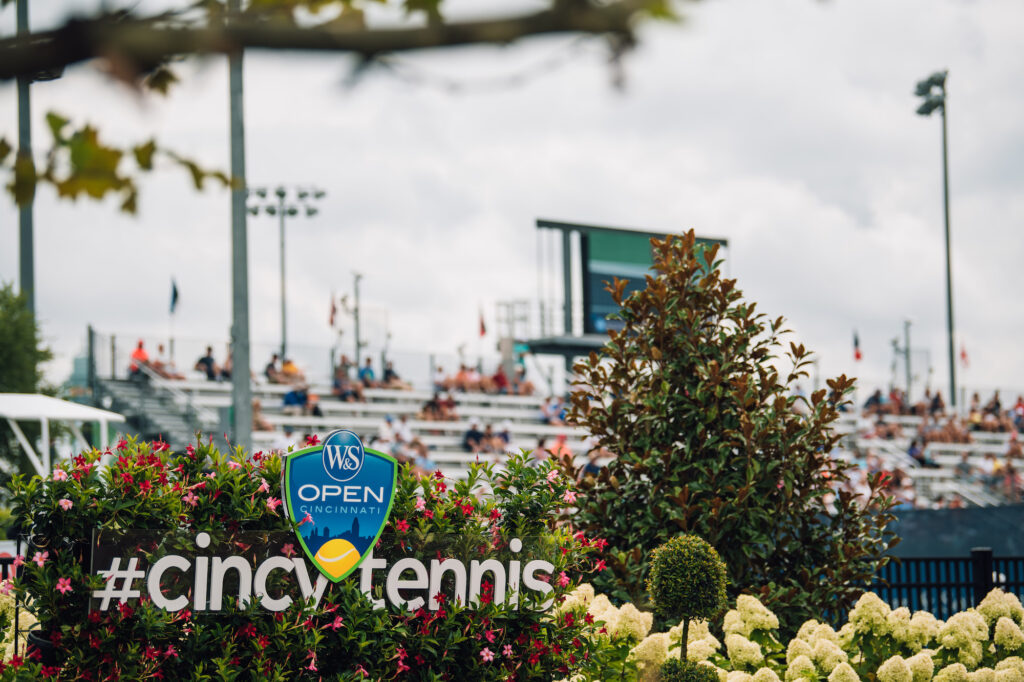 Signage on the grounds of the Western & Southern Open in Cincinnati.