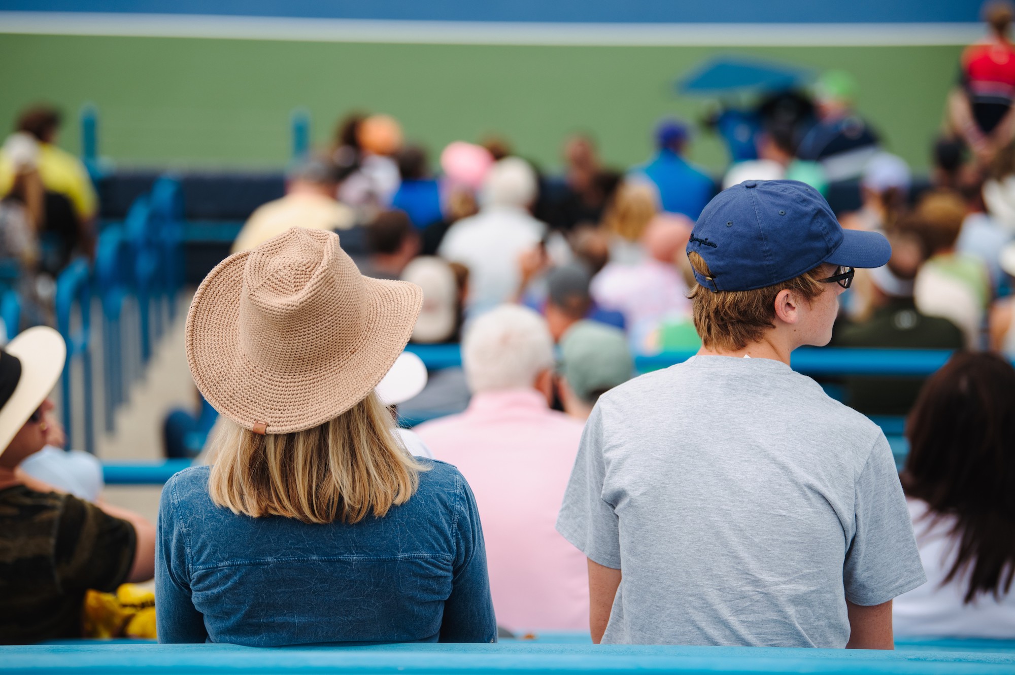 A crowd watching tennis at the Western & Southern Open in Cincinnati.