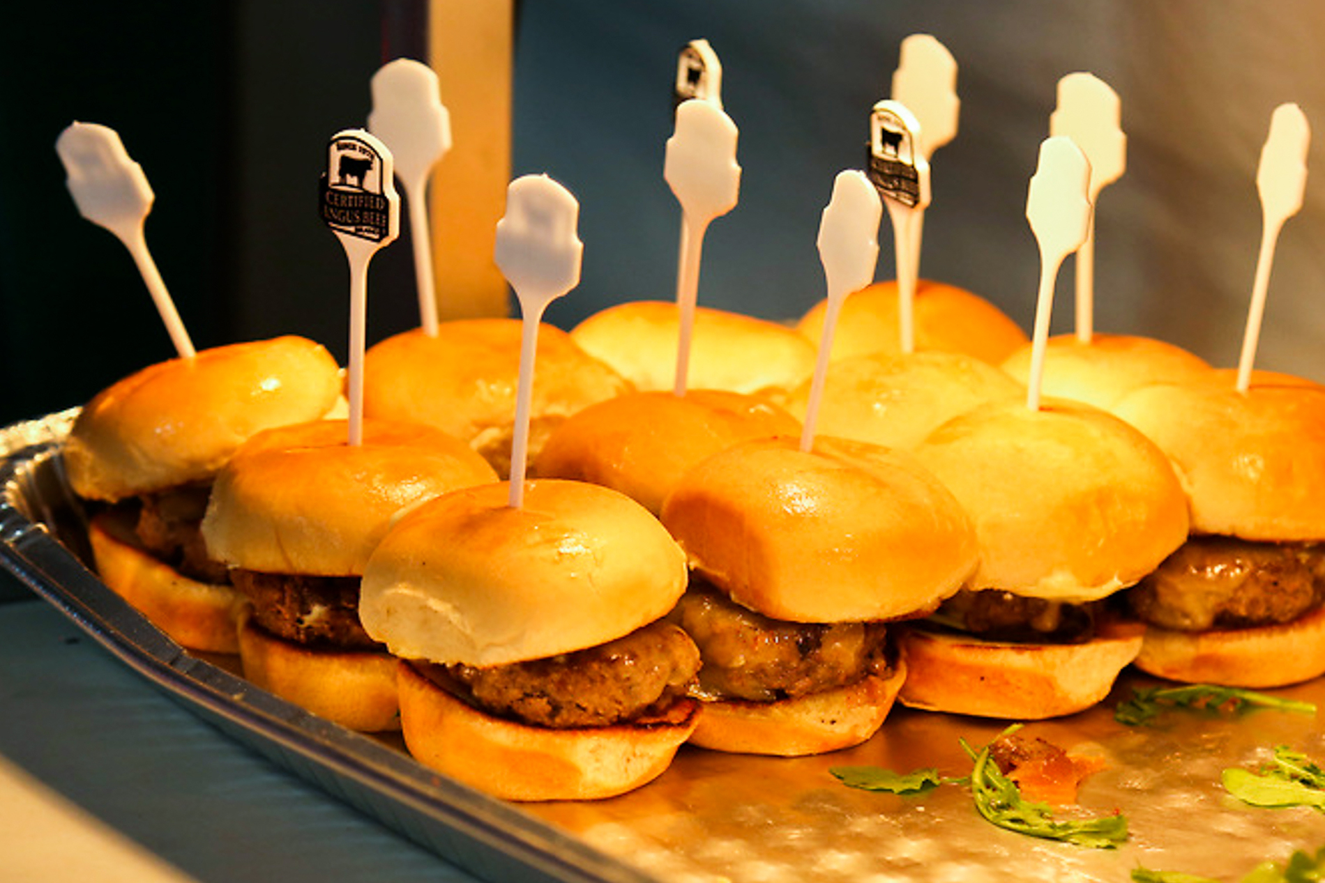 sliders on a tray