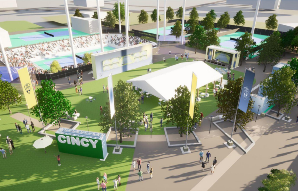 Graphic rendering of the Western & Southern Open fan zone