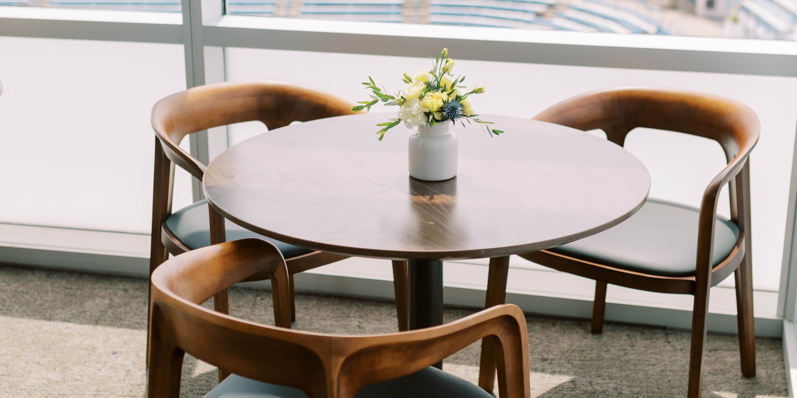 chairs and flowers