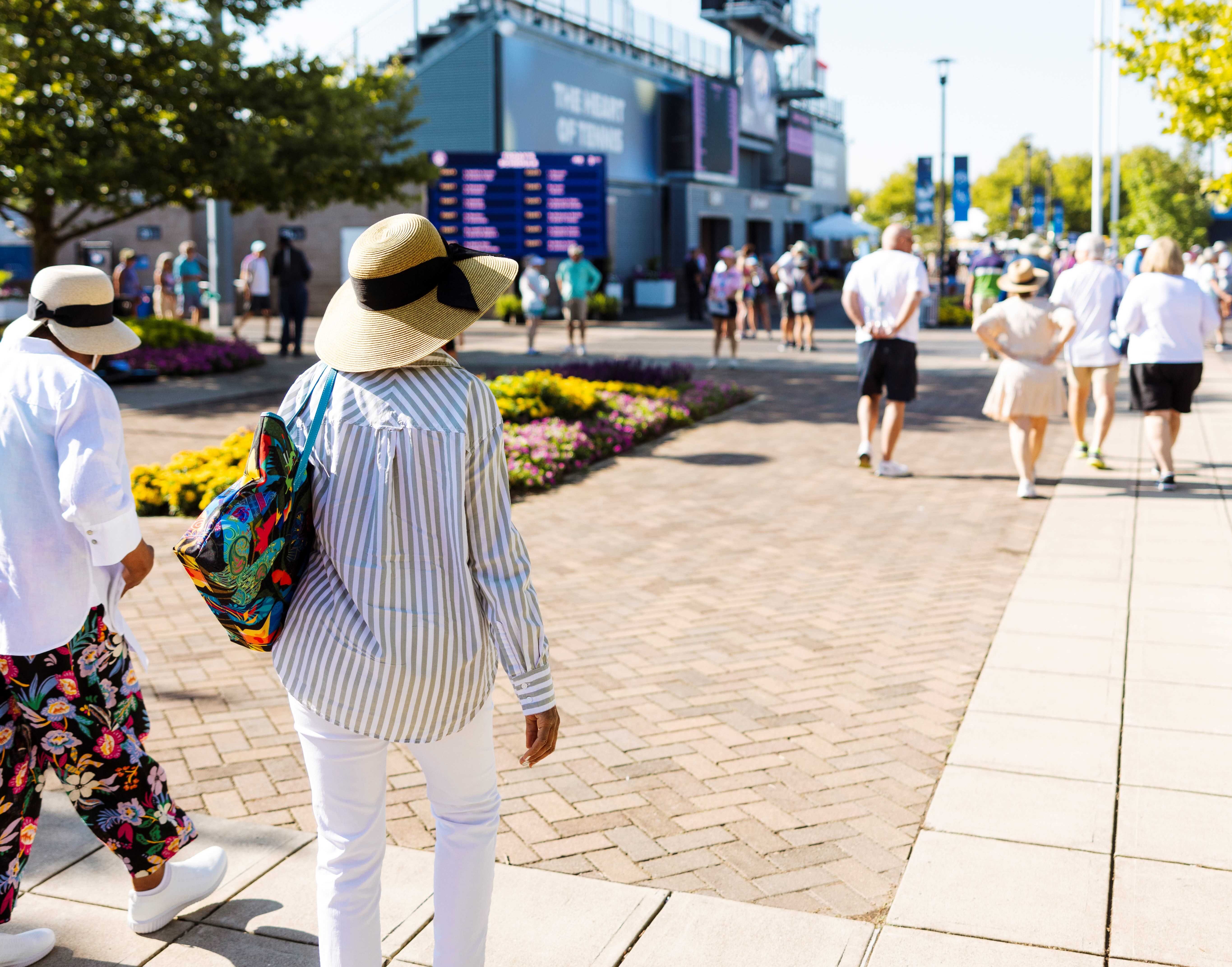 Woman walking with a bag