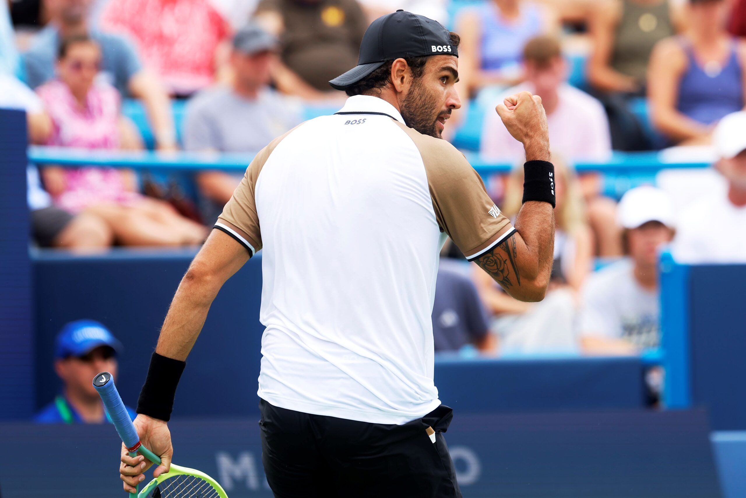 Matteo Berrettini pumps his fist