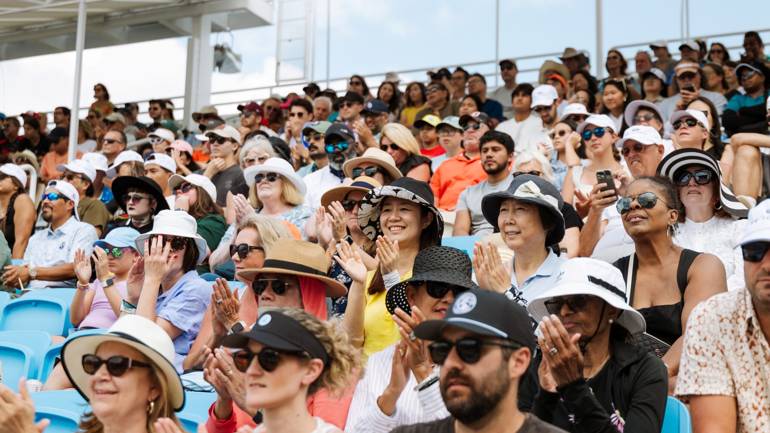 Fans in stands at Center Court