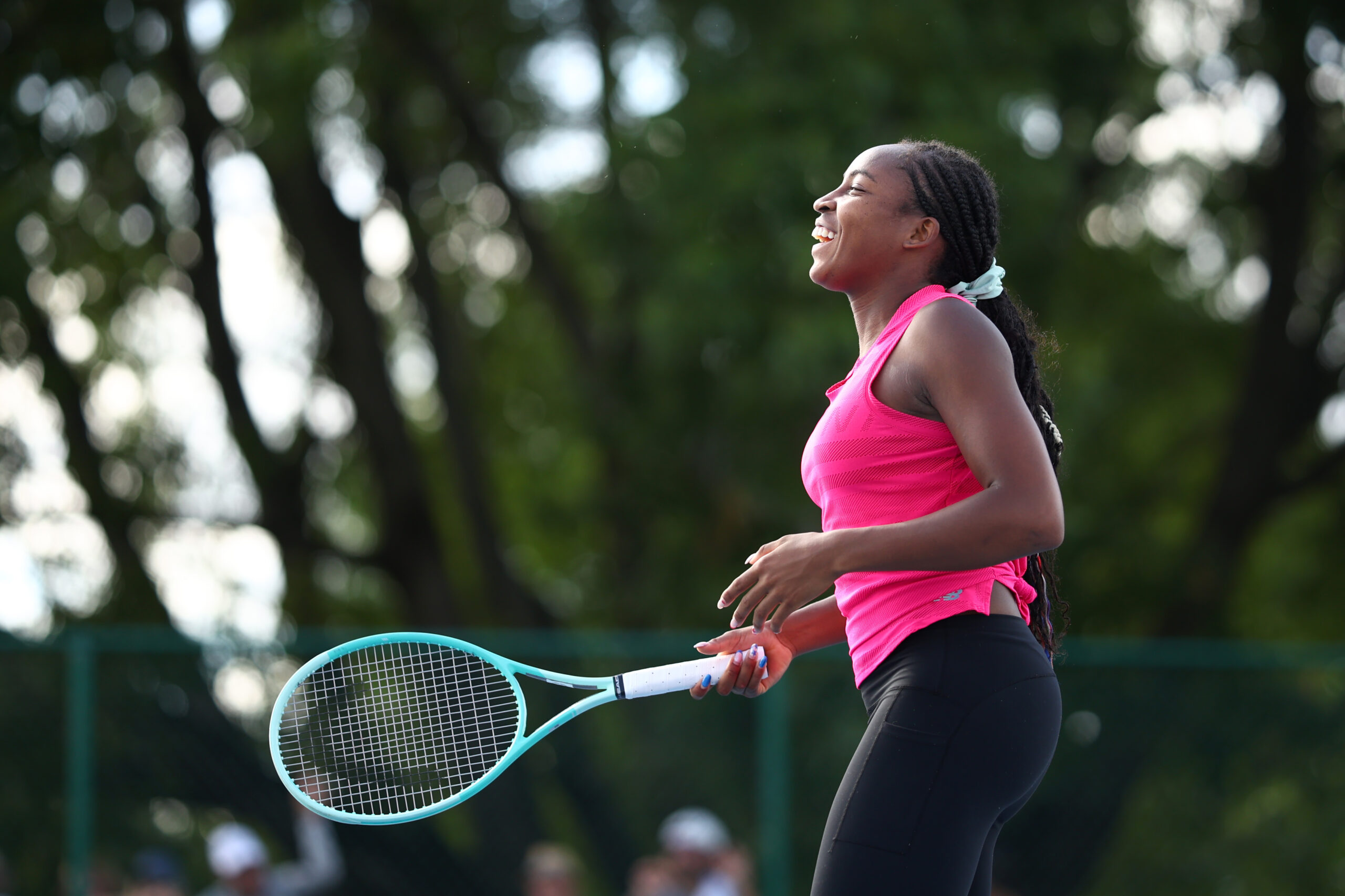 WTA player at practice