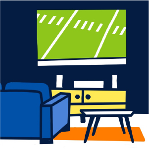watching a game on tv