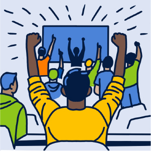 cheering fans