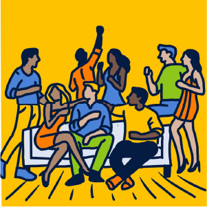 group on couch