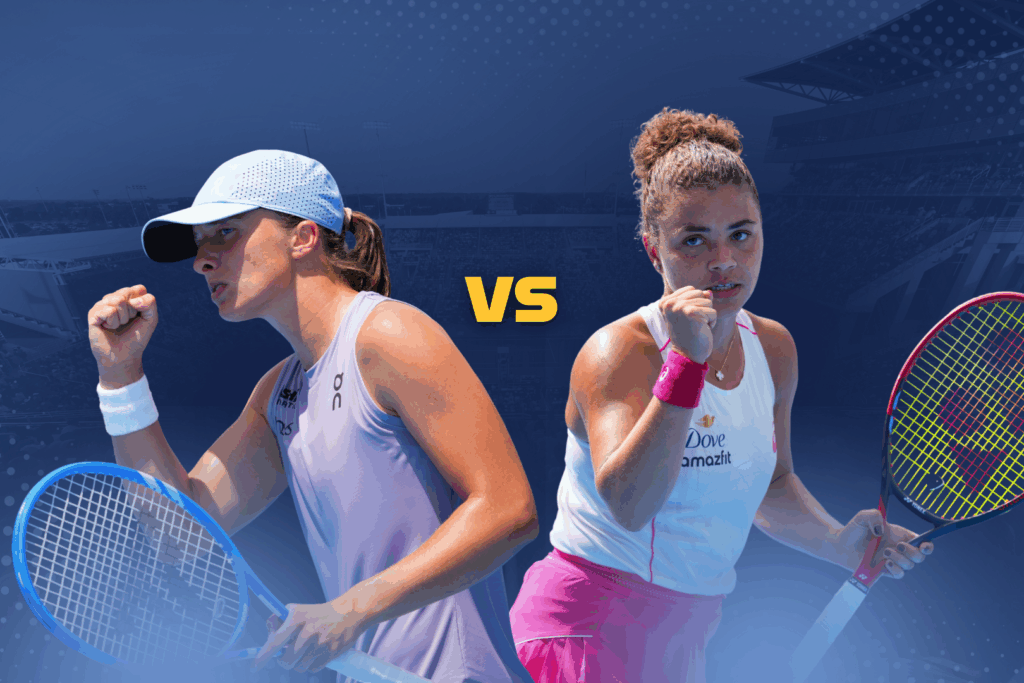 Swiatek & Paolini on the court