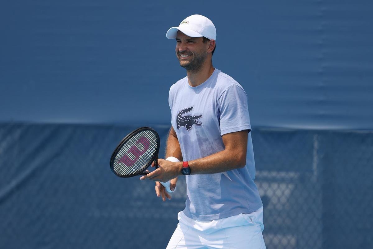 getting ready to play tennis